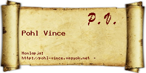 Pohl Vince névjegykártya