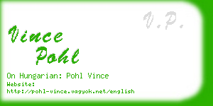 vince pohl business card